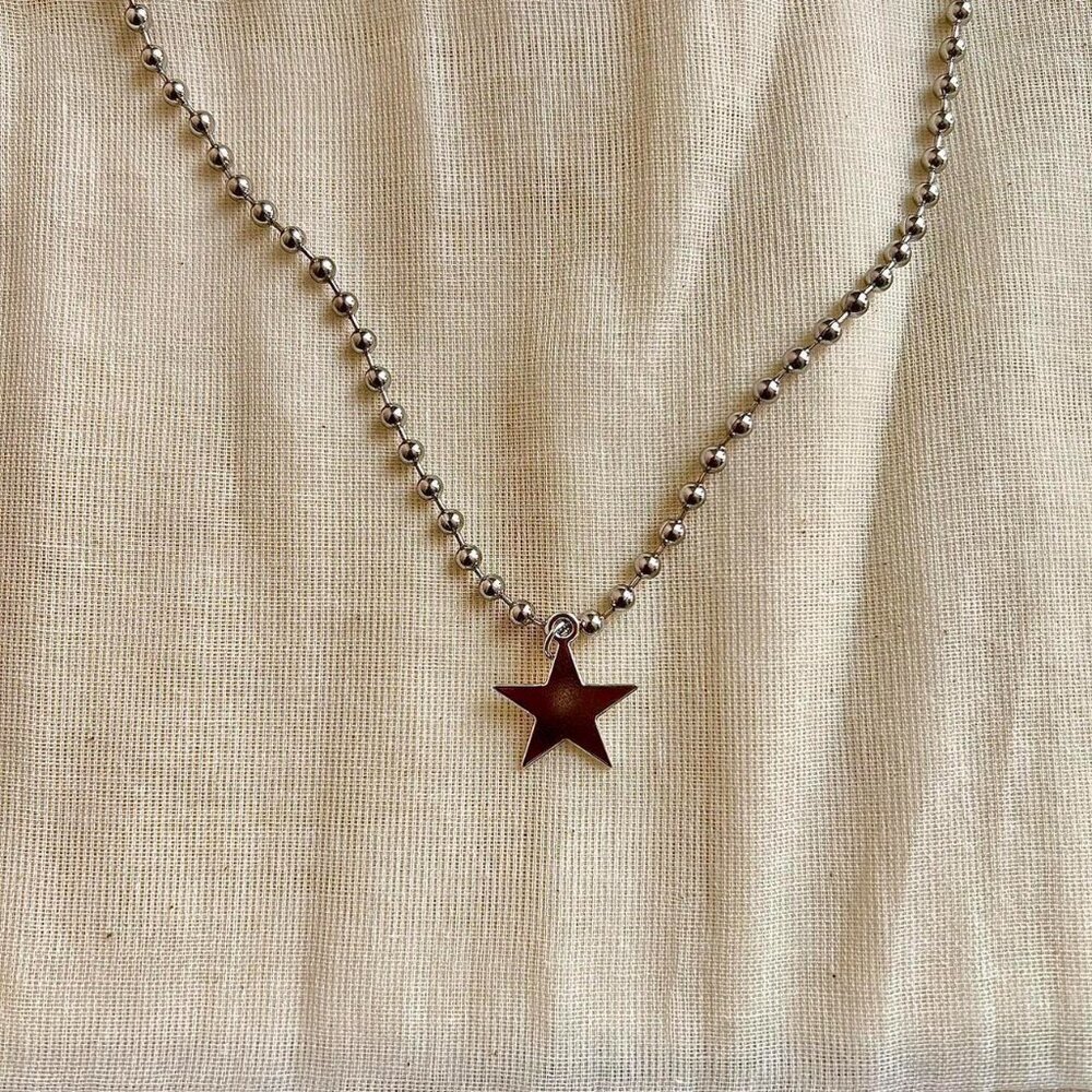 y2k 2000s vintage heavy metal punk silver gothic emo star pendant chain …